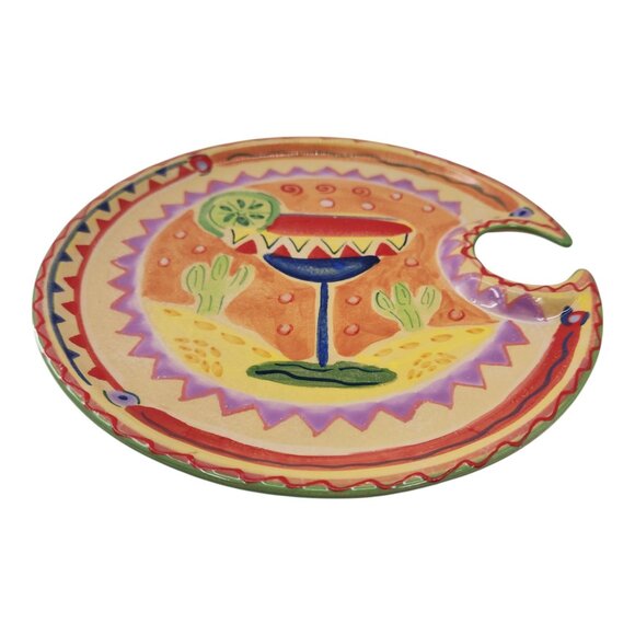 FIESTA Farida Zaman Ambiance Collection Ceramic 8" Handpainted Snack Plate - Picture 2 of 6